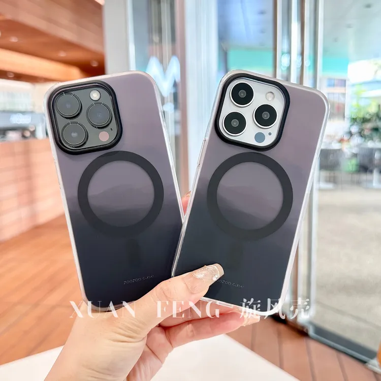 磁吸山河适用苹果16promax创意15pro/14/13个网红磨砂防摔手机壳