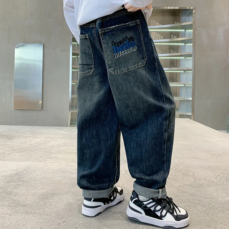 儿童装男童春装裤子2025新款春秋款中大童男孩休闲春季牛仔长裤潮