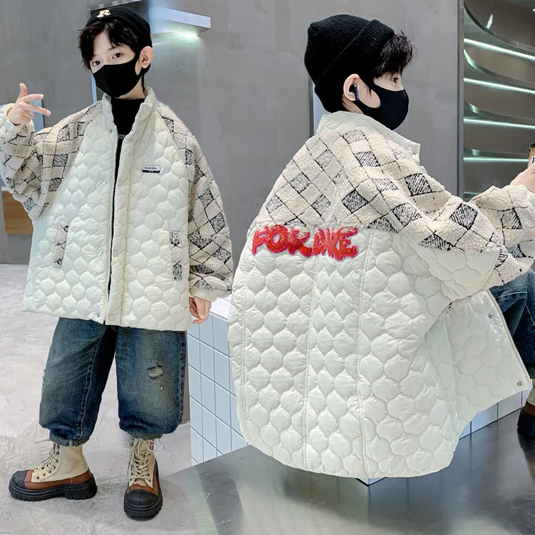 儿童装男童外套秋冬装2025新款中大童男孩冬款夹棉加厚二棉衣服潮