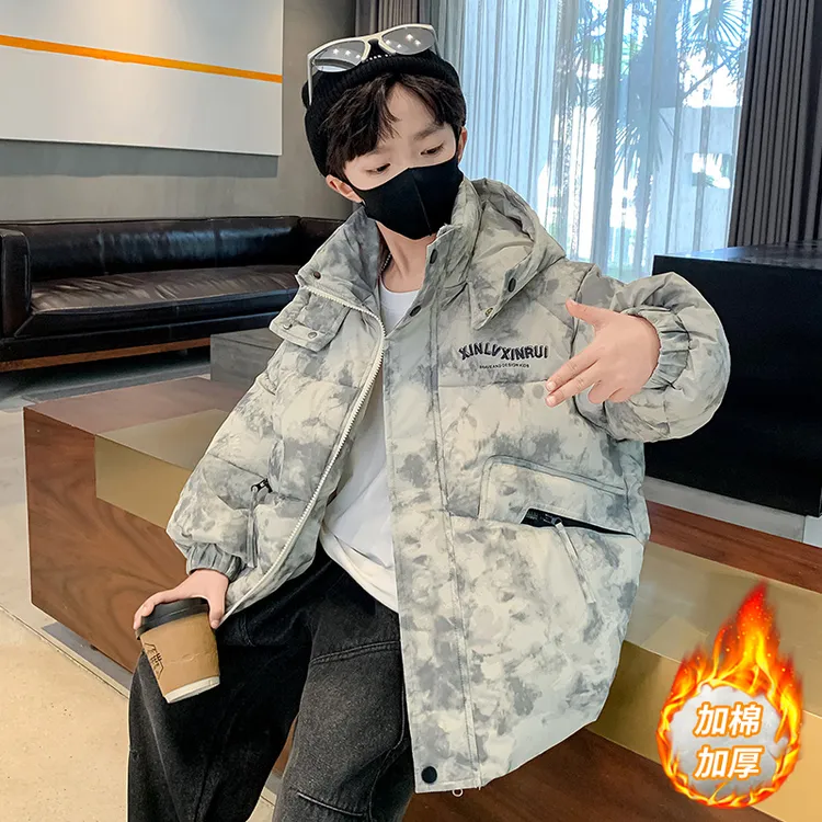 男童冬季羽绒棉衣2025新款洋气中大童冬装加厚棉袄保暖棉服外套潮