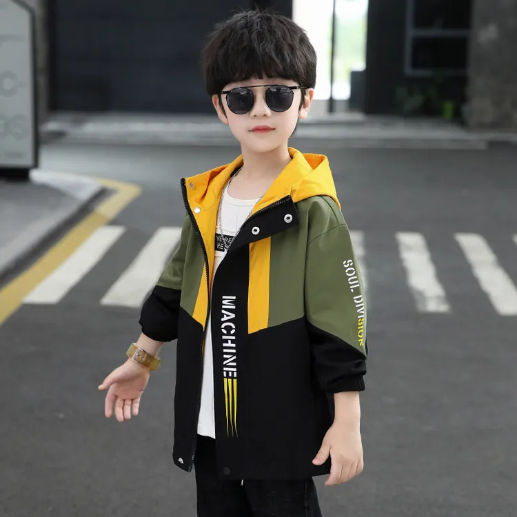 男童春秋款外套2025新款中大童时髦儿童风衣加绒加厚男孩秋装衣服