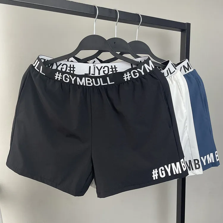 四面弹面料健身跑步运动三分短裤男 双层速干防走光3分裤运动裤潮