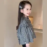 【莫格少女】WWLL定制2025秋装女童衬衫宝宝格子衬衣韩版娃娃衫上衣