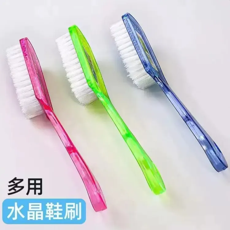 水晶加厚柄鞋刷子家用多功能长柄洗衣刷子洗鞋清洁刷硬毛塑料板刷