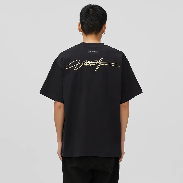 Endweep国潮美式连体字印花短袖男女夏季宽松嘻哈百搭t恤情侣上衣