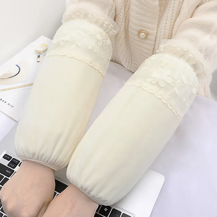 长款袖套羽绒服套袖女款秋冬季成人学生棉衣防脏护袖爆款蕾丝袖头