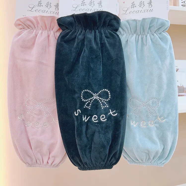 长款袖套女款防污套袖秋冬办公室上班防脏袖筒学生羽绒服保护袖头