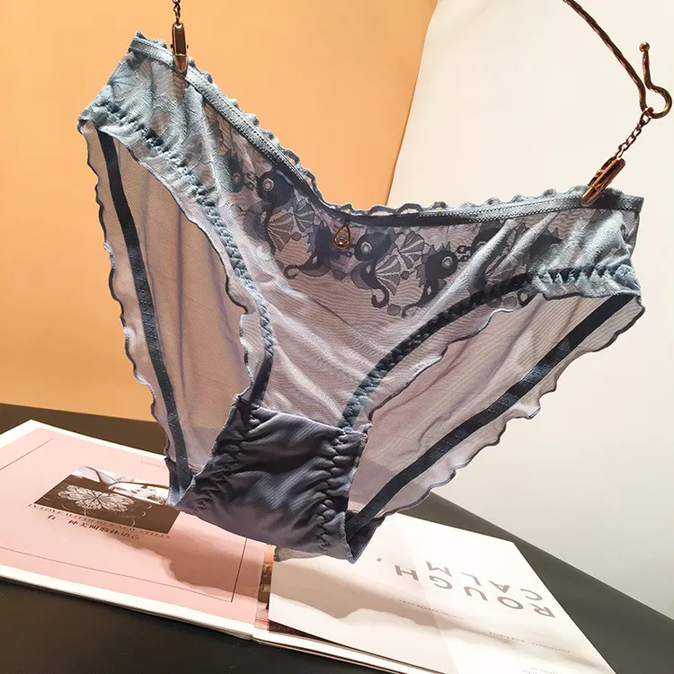 无痕低腰蕾丝内裤蝴蝶结女士三角裤性感透气内裤舒适夏季薄款诱惑