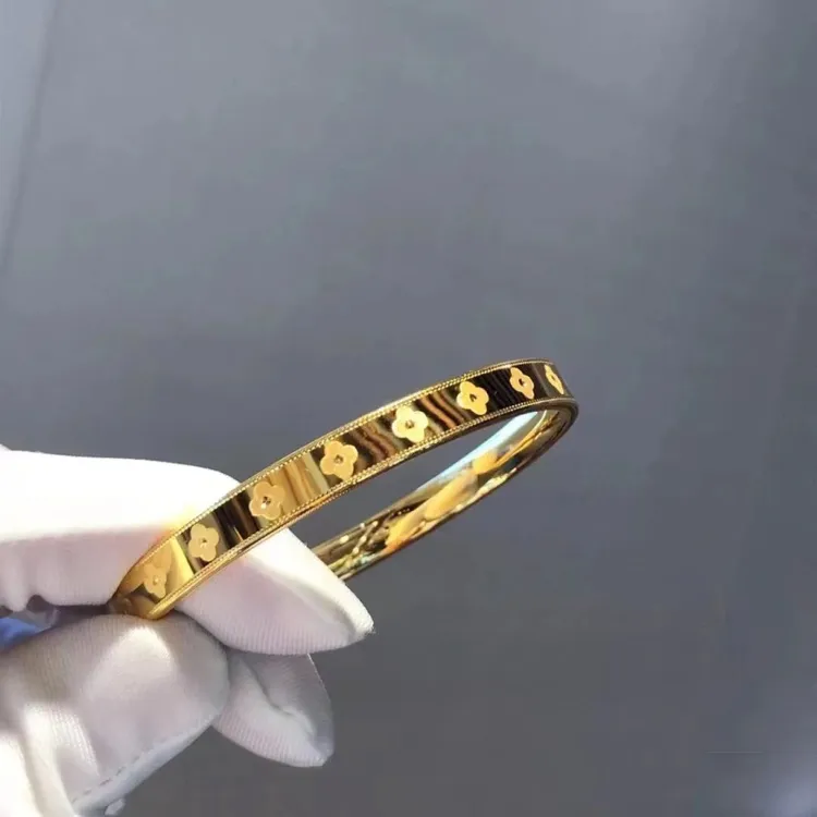 合金手镯 【高定】女士四叶草手环四叶草闭口气质时尚百搭简约经典