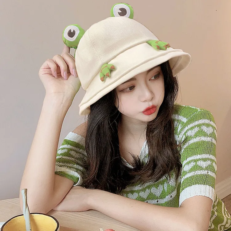 可爱孤寡帽小青蛙帽子女夏季网红遮阳帽男防晒防紫外线渔夫帽大人