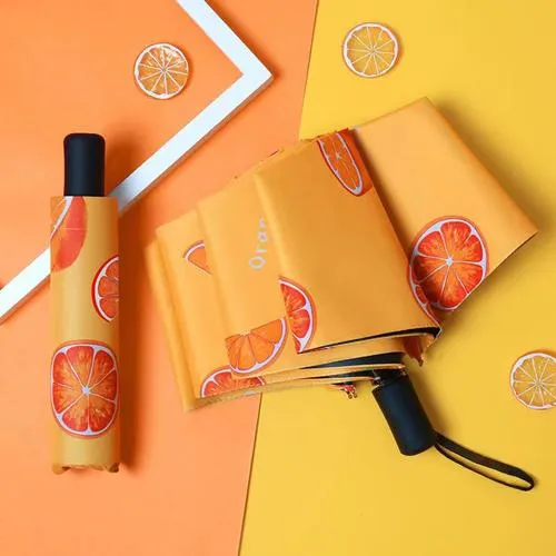 折叠手动水果款遮阳伞晴雨两用学生防紫外线摩托车用中型伞