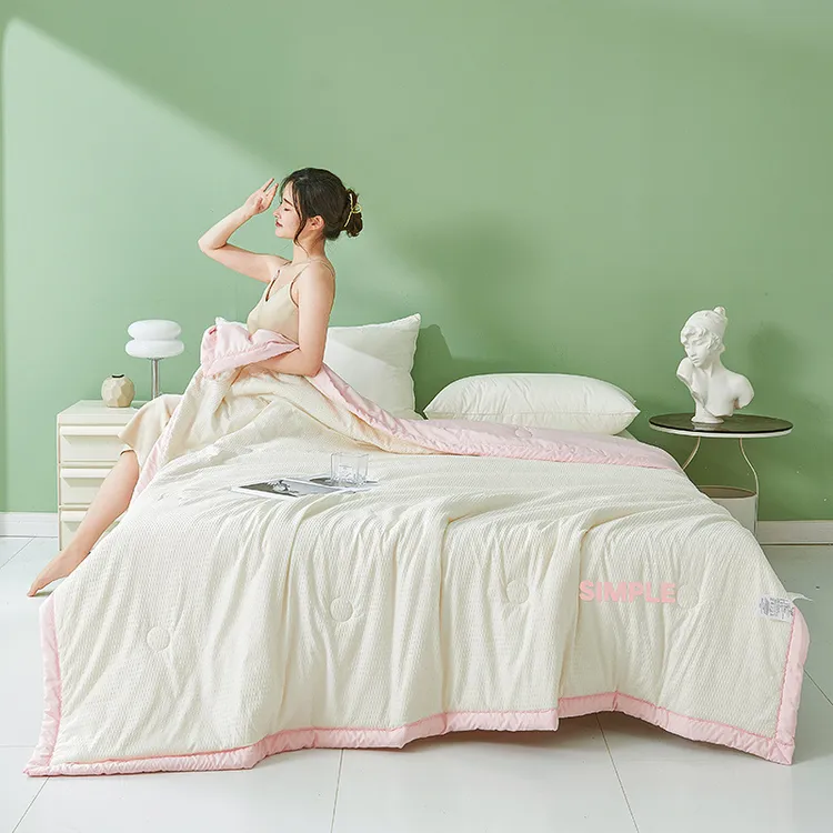 泡泡纱空调被大豆a类可水洗儿童单双人薄被薄款亲肤凉感夏凉被205