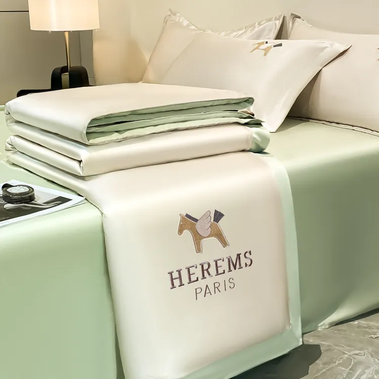 丝滑可水洗冰丝夏凉被纯色夏季可机洗凉感空调被轻奢薄款3件套203