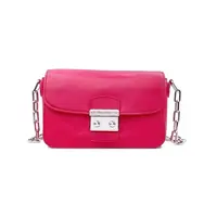 95新 MIU MIU/缪缪 玫红色银扣链条包