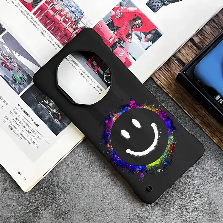 七彩笑脸华为mate60rs/60pro超薄手机壳硬壳防摔不沾指纹40保时捷