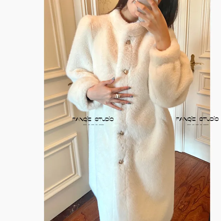 CHILI FANQIE【温婉少女】四色可选公主肩气质优雅冬季加厚毛毛外套