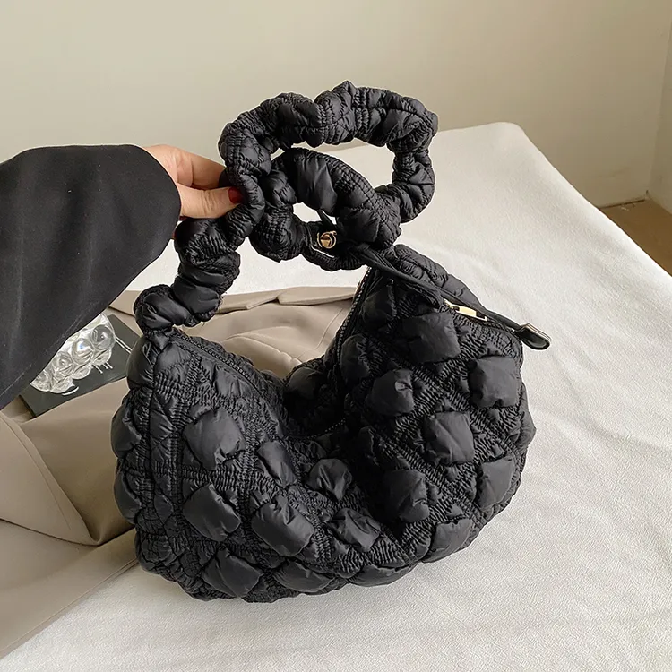 韩国褶皱包升级款云朵包ins斜挎包大容量泡芙包女式背包小众单肩