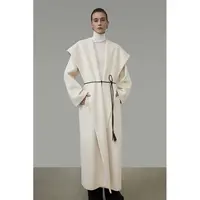 【清仓】UNSPOKEN【大翻领设计 随性松弛感】白色毛呢大衣UD24W285
