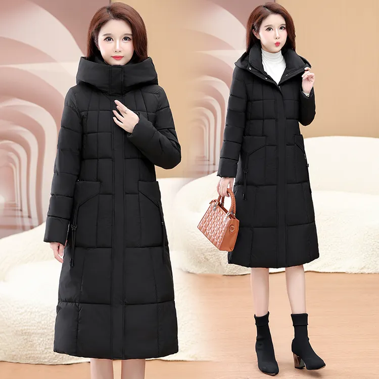 外套中长款棉服加厚保暖棉衣冬季大码显瘦时尚连帽宽松修身