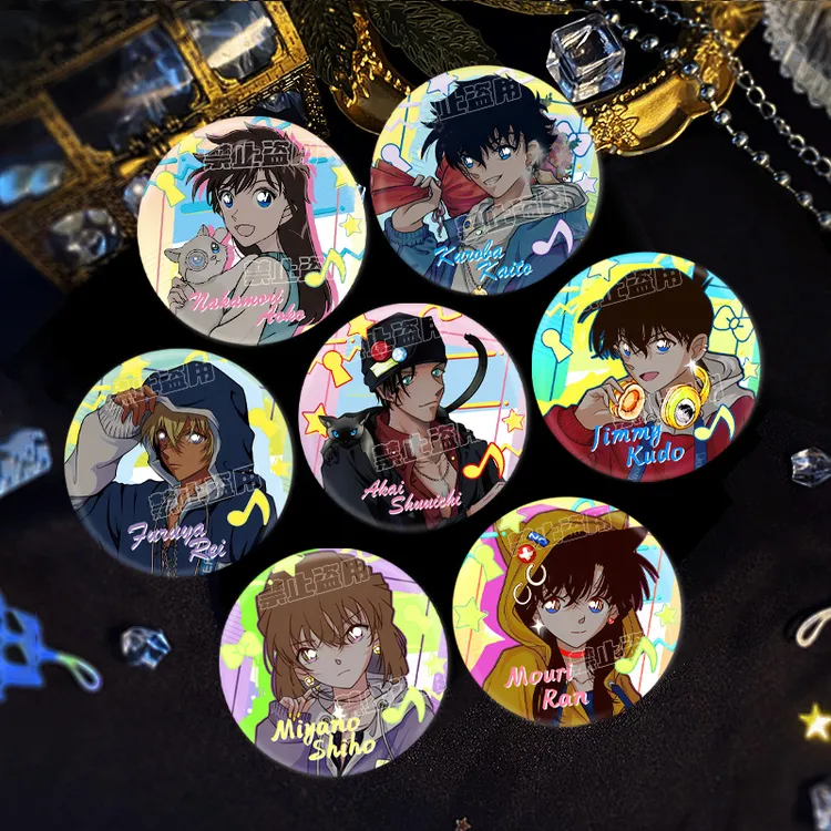 名侦探柯南反光双闪吧唧怪盗基德毛利兰赤井秀一降谷零徽章同人谷