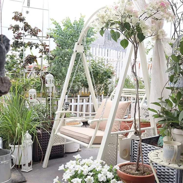 户外秋千庭院摇椅吊椅花园别墅院子室外铁艺单人阳台秋千椅