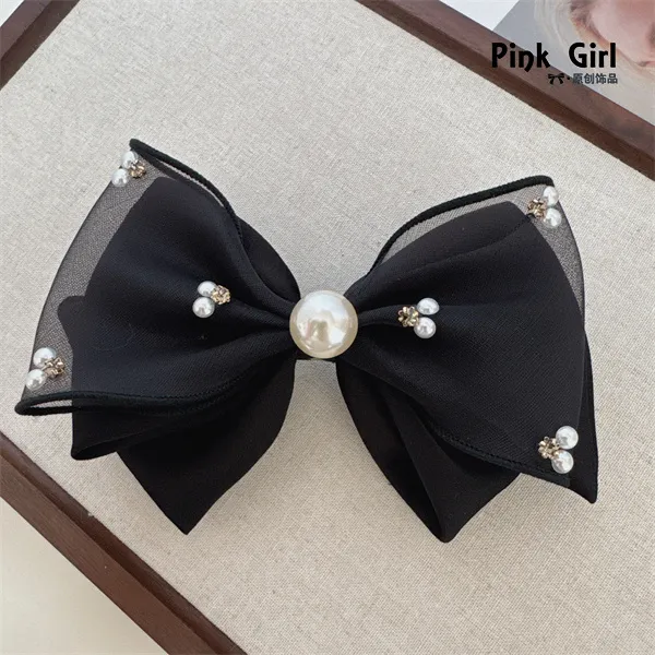 Pink Girl  T524设计师款原版高级小香风蝴蝶结发夹弹簧夹