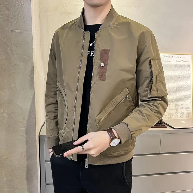 MERCUTON姆尔丘顿立领秋装外套男新款潮流上衣短款春秋款男装夹克