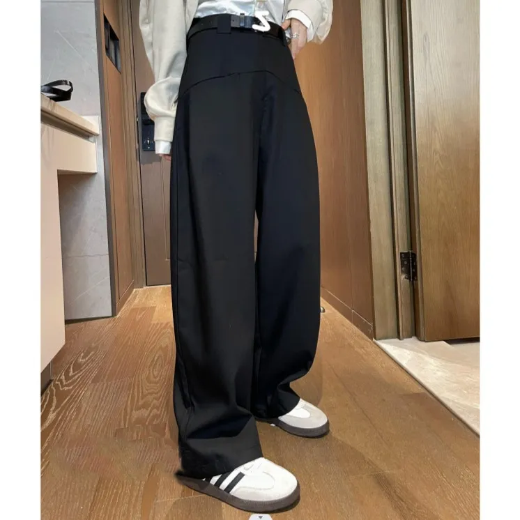 DUOWAN/朵丸欧货秋装高腰显瘦阔腿裤设计宽松休闲百搭九分裤长裤