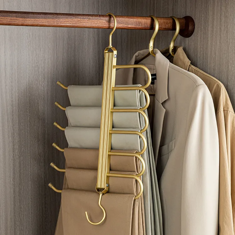 多功能折叠裤架多层裤子无痕衣架衣柜挂裤子收纳神器高颜值衣架