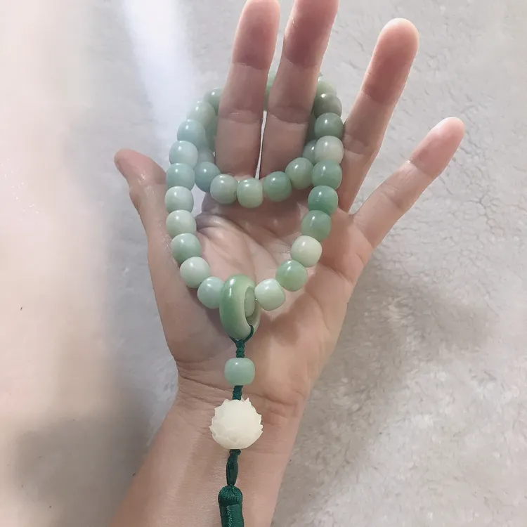 手持手串{山水飘花}原生态菩提根老型桶珠手持手串菩提菩提手串