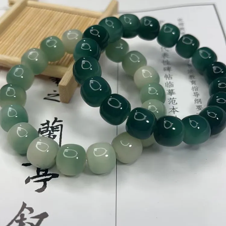 原生态天然菩提根山水飘花手串学生绕指柔解压单串男女情侣手串