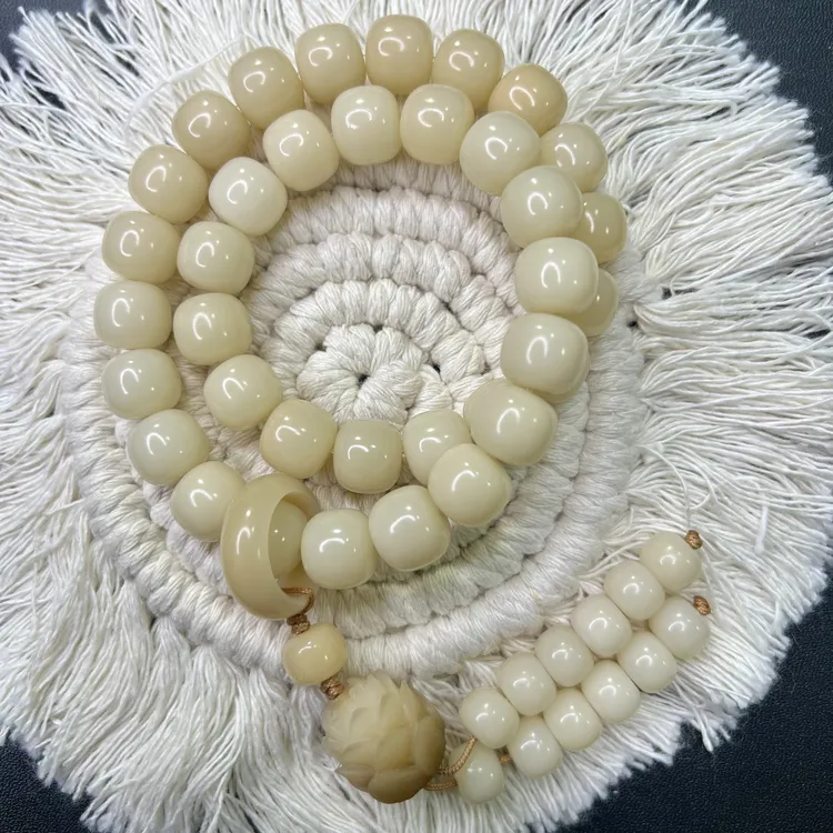 【雪梨银耳】原生态天然玉化料菩提根男女双圈手串精工手持菩提手串