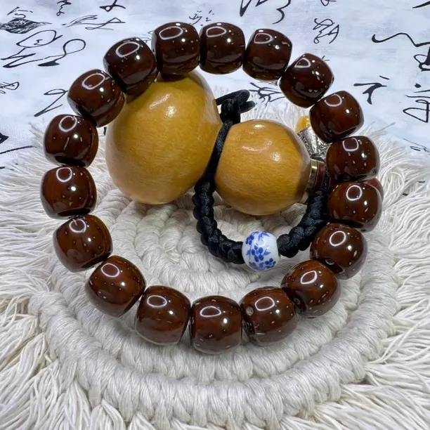 原生态红皮桶珠紫金鼠手串天然招财鼠菩提绕指柔单串