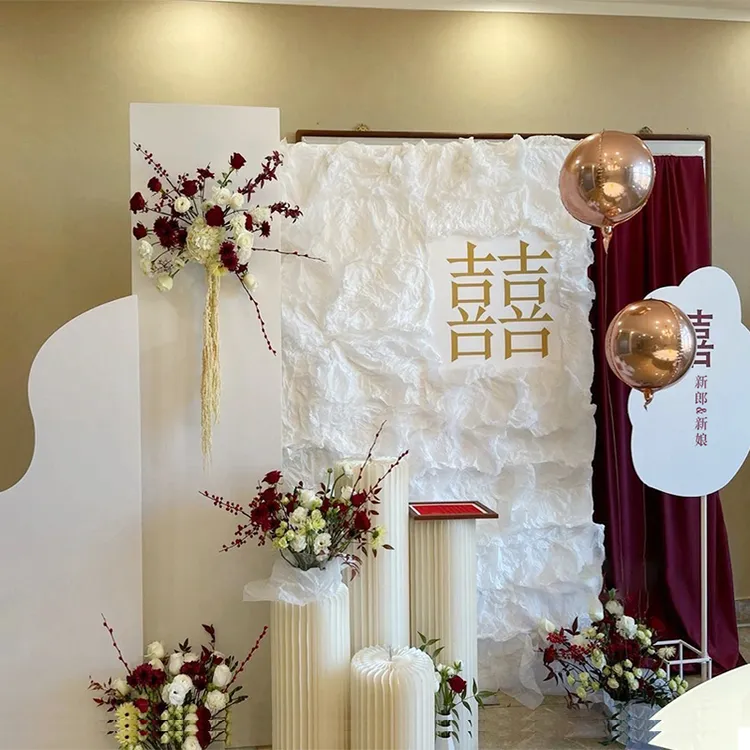 订婚布置豪华新中式婚礼DIY网红仪式感物品摆件订婚宴kt板背景板