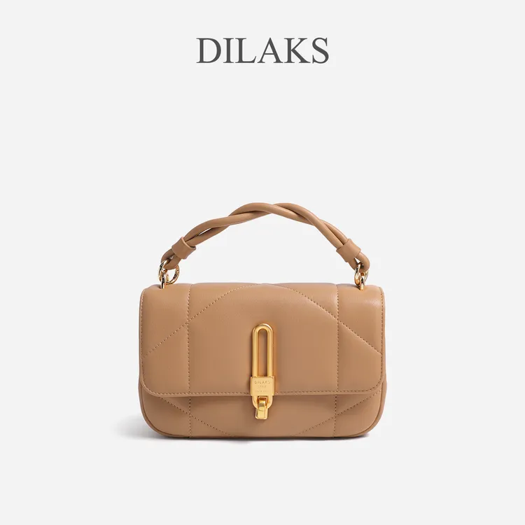 DILAKS/迪莱克丝轻奢藤格纹单肩斜挎手提包手拎包时尚百搭DS9109