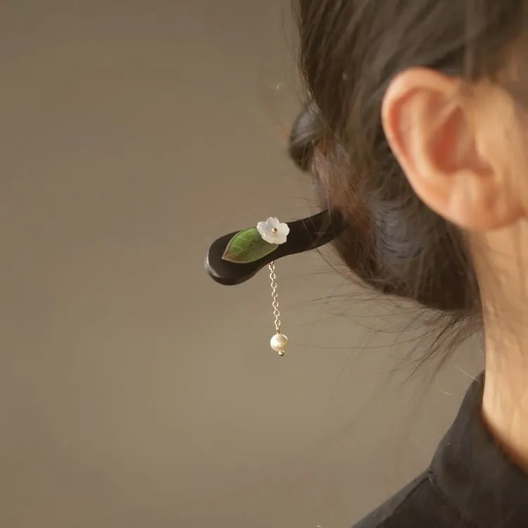 一叶落木簪!国风古典发簪!新中式旗袍丸子头头饰低马尾盘发发饰