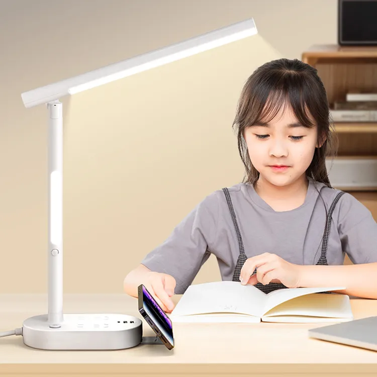 家用护眼学习台灯办公两用USB插电超亮桌面插座台灯学生宿舍台灯