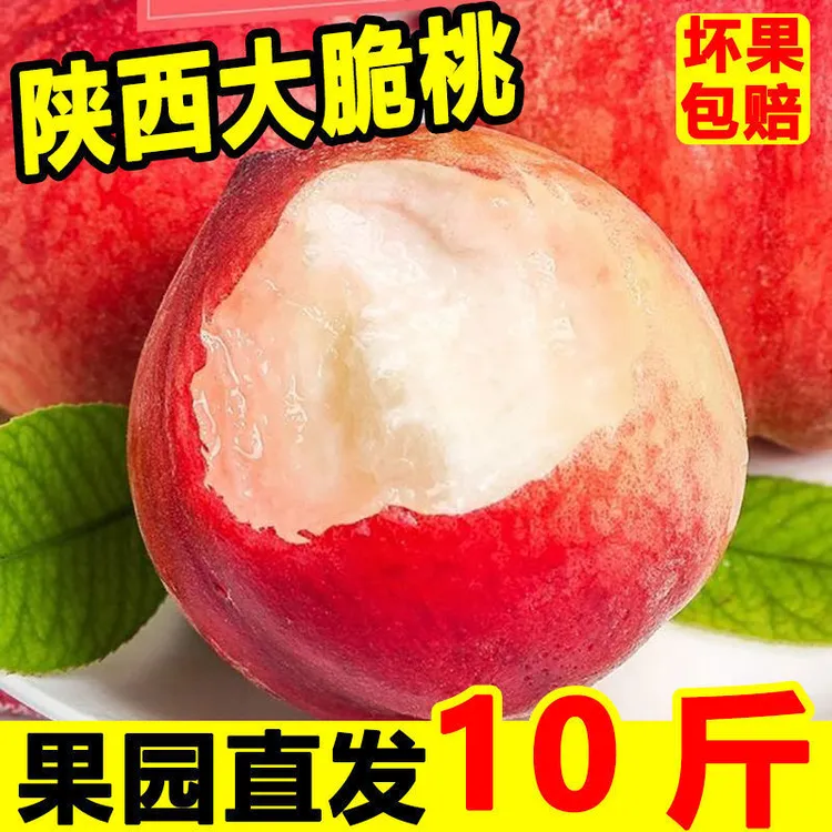 [买5斤送5斤]带箱9.5-10斤陕西脆蜜桃新鲜脆甜现摘桃子当季水果