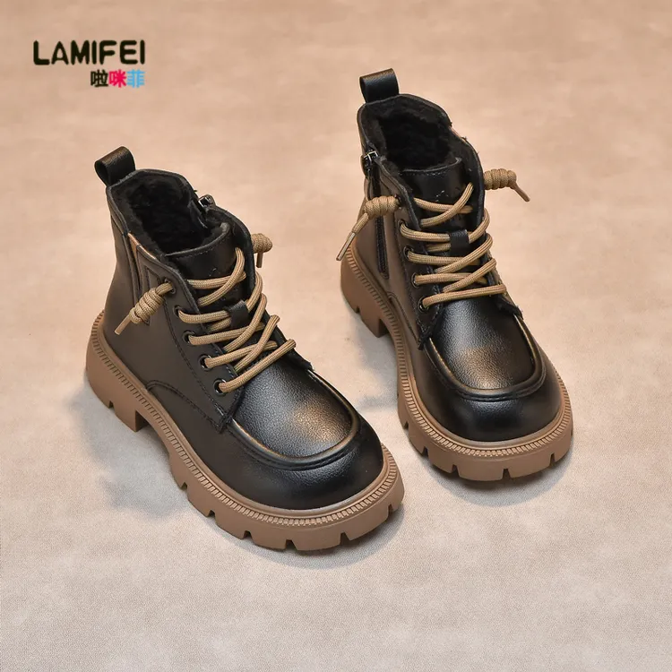 儿童马丁靴2025秋冬款新款女童靴子二棉加绒春秋大童冬季男童短靴