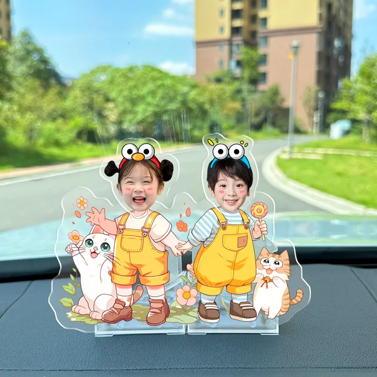 太阳能汽车摇头摆件定制DIY宝宝照片车载装饰品解压小人摇摇乐