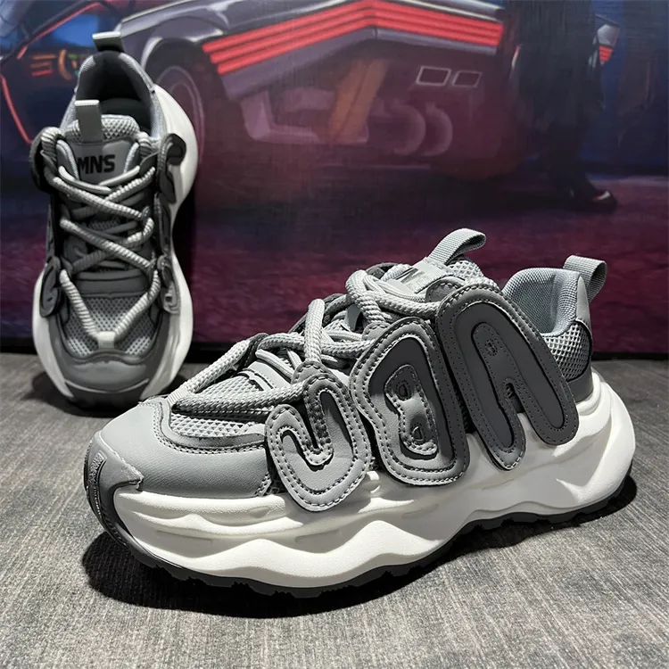 2024春夏新款爆款男士老爹鞋网面透气厚底时尚百搭休闲跑步运动鞋