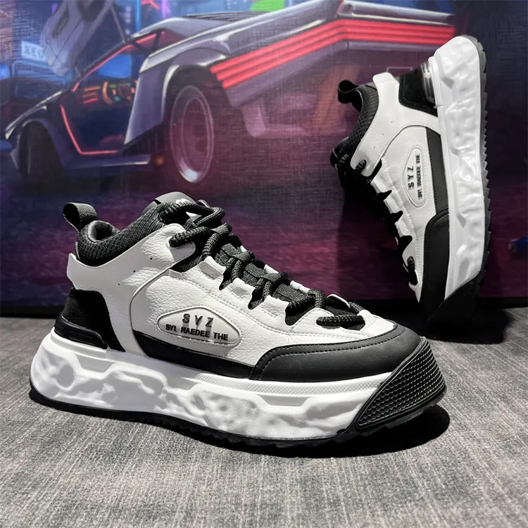 秋季新款男士运动休闲鞋韩版潮流板鞋高帮板鞋厚底网红增高鞋子男