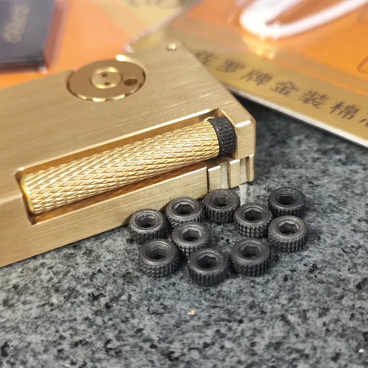 黄铜弗拉米多双油仓侧滑轮打火机配件砂轮火石带针棉心棉花