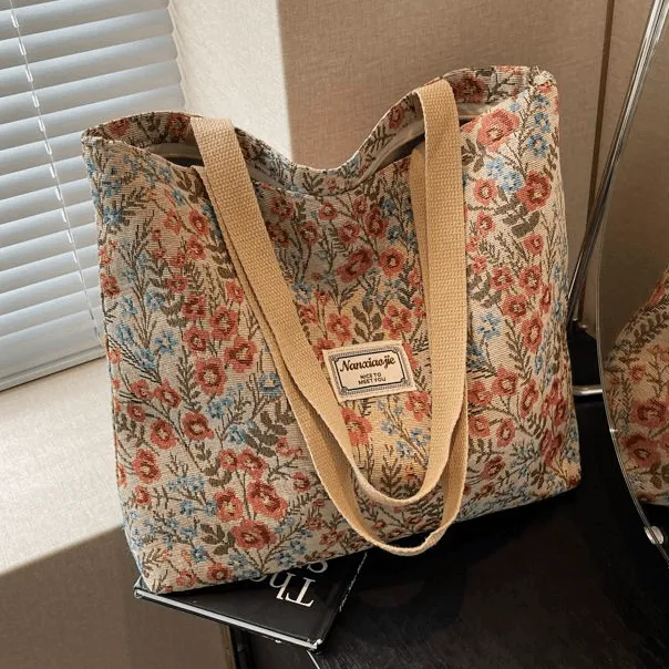 大容量帆布包包2026新款时尚小众ins女托特包上课上班通勤手提包