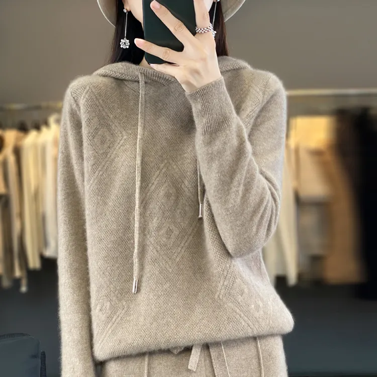 25新款春秋重磅针织帽衫卫衣百搭打底连帽安迪绒