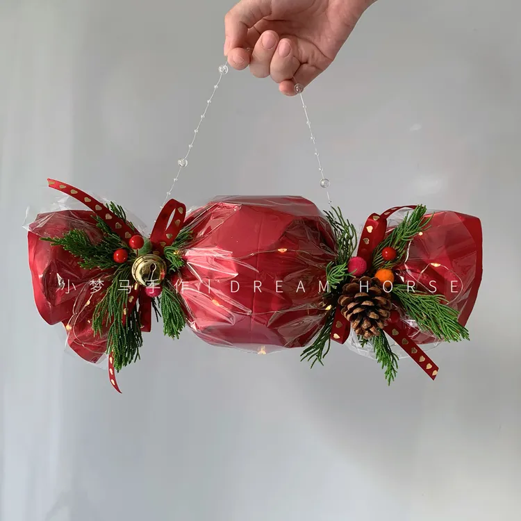 圣诞平安果&手工diy材料包圣诞节创意糖发光苹果包装纸送朋友礼物