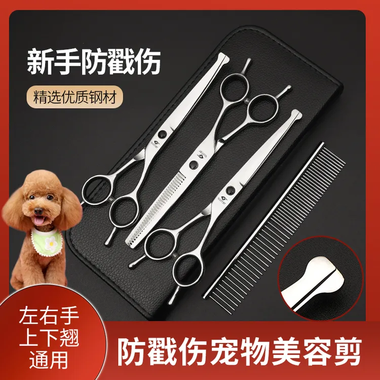 宠物安全剪刀狗狗猫咪剪毛毛修毛工具圆头防刮伤新手剪刀泰迪博美