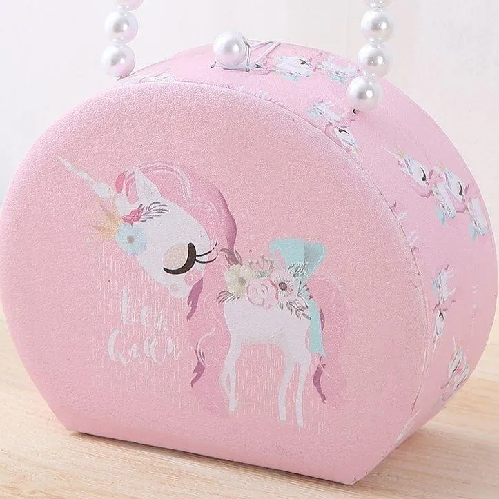 儿童卡通收纳包包小女孩生日礼物公主包头饰头绳发卡独角兽首饰盒