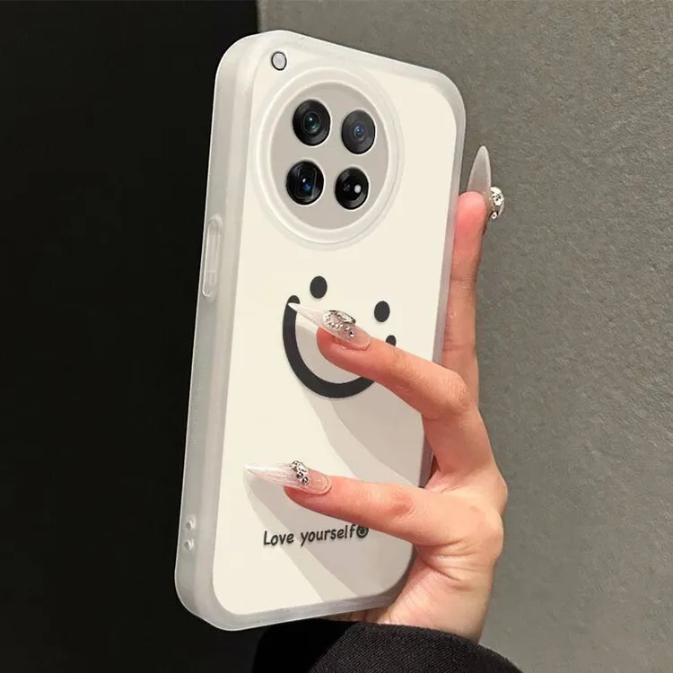 适用OPPO一加12手机壳新款全包防摔一加11小众硅胶保护套简约笑脸