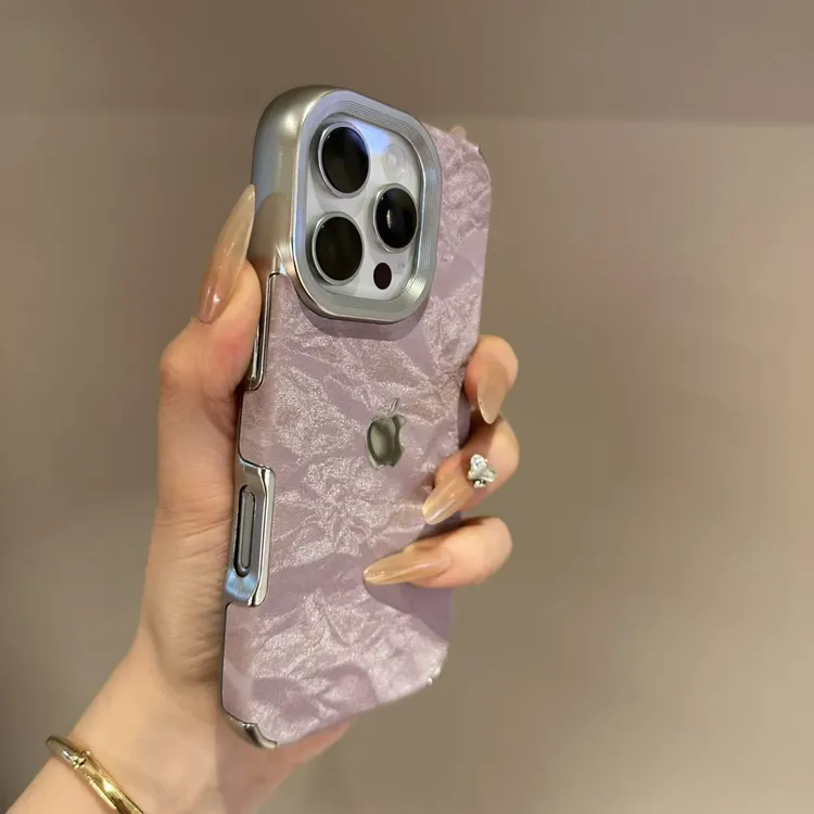 电镀绒布雪山纹适用iPhone17promax苹果15手机壳14高级感13创意12